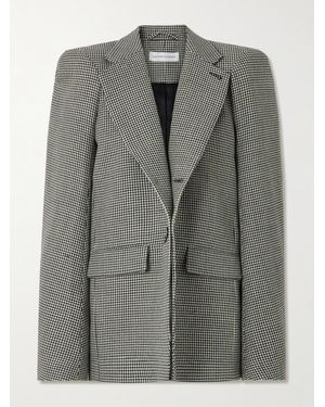 Marie Adam-Leenaerdt Houndstooth Wool Blazer - Gray