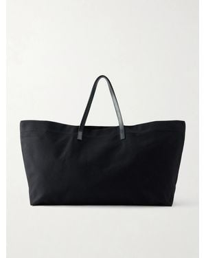 Kallmeyer Cottage Leather-Trimmed Canvas Tote - Black