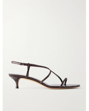 Le Monde Beryl Rio 35 Snake-Effect Leather Sandals - Natural
