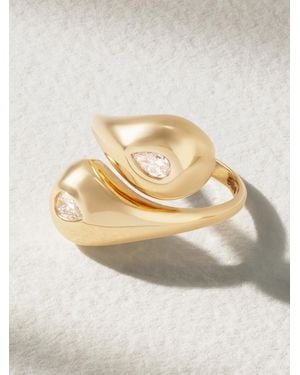 Mateo Twin Water Droplet 14-Karat Diamond Ring - Natural