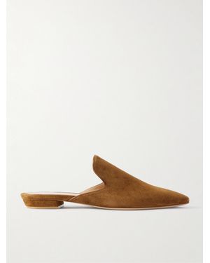 Gianvito Rossi Raja Suede Slippers - Brown