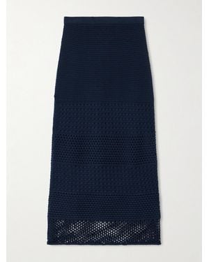 Escvdo Amada Maxirock Aus Gehäkelter Baumwolle - Blau