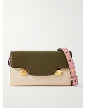 Marni Trunkaroo Schultertasche Aus Leder Mit Verzierungen - Natur