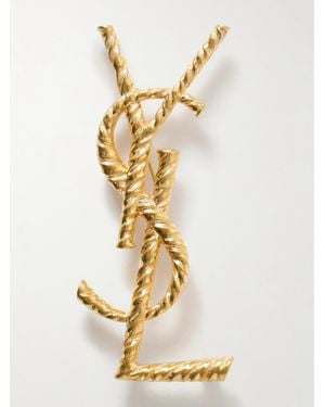 Saint Laurent Goldfarbene Brosche - Mettallic