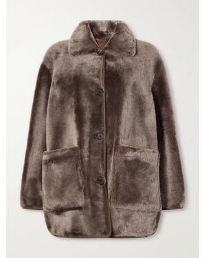 Arma Nicola Reversible Shearling And Leather Jacket - Brown