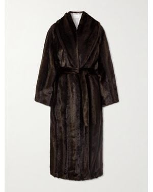Magda Butrym Belted Plush Coat - Black