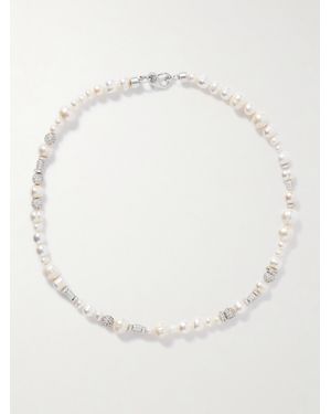 Joolz by Martha Calvo Rhodes Rhodium-Plated, Pearl And Crystal Necklace - Natur