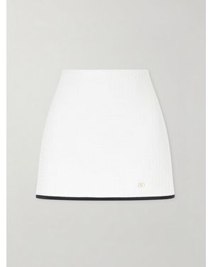 Valentino Garavani Canestrello Cotton-Blend Tweed Mini Skirt - White