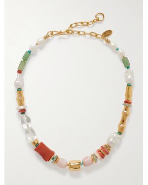 Lizzie Fortunato Souvenir-Plated Multi-Stone Necklace - Natural