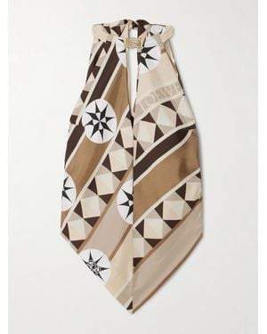 Loewe Printed Silk Top - Brown