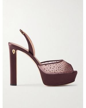 Jennifer Chamandi Antonio 130 Crystal-Embellished Mesh Sandals - Pink