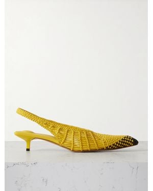 Jacquemus Cubisto Banane Leather Slingback Court Shoes - Yellow