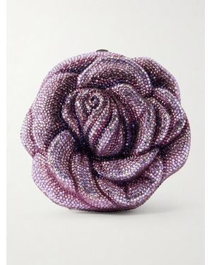 Judith Leiber Rose Melody Silberfarbene Clutch Mit Kristallen - Pink