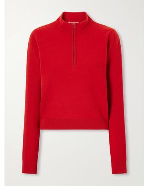 AURALEE Wool Half-Zip Jumper - Red