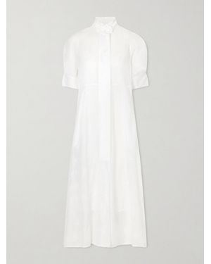 Thierry Colson Venetia Ruffled Broderie Anglaise Cotton Midi Dress - White