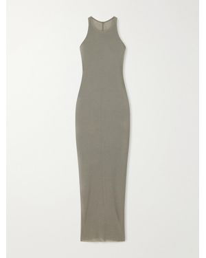 Rick Owens Tank Ribbed-Jersey Halterneck Midi Dress - White