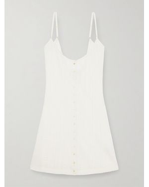 Donde Esteban Guayabera Knitted Mini Dress - White