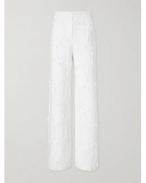 Proenza Schouler Shilo Jacquard-Knit Cotton-Blend Straight-Leg Trousers - White