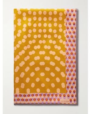 Dries Van Noten Polka-Dot Printed Twill Scarf - Yellow