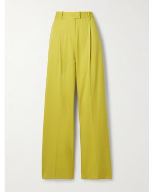 Another Tomorrow + Net Sustain Wool-blend Straight-leg Trousers - Yellow