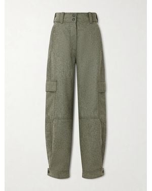 Moncler Wool-Gabardine Tapered Ski Trousers - Grey