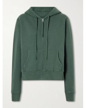 Nili Lotan Cotton-Jersey Zip-Up Hoodie - Green