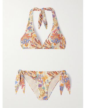 Etro Halterneck Printed Bikini - Grey