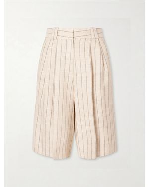 Blazé Milano Serene Husul Striped Canvas Shorts - Natural