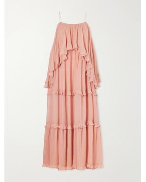 Zimmermann Ruffled Chiffon Maxi Dress - Pink