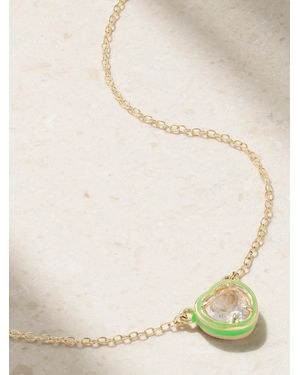Alison Lou Heart 14-Karat, Topaz And Enamel Necklace - Natural