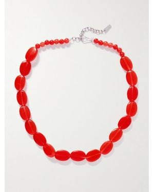 Completedworks Kette Mit Achaten Und Rhodinierten Details - Rot