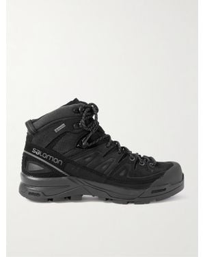 Salomon Bottines De Randonnée En Daim Et En Toile À Finitions En Caoutchouc X-Alp Mid Ltr Gtx - Noir
