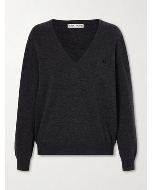 Blazé Milano Highland Embroidered Wool And Cashmere-Blend Jumper - Black