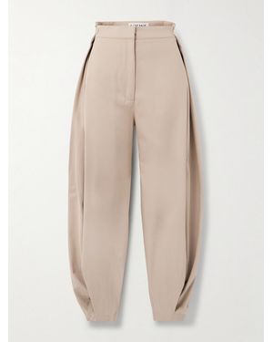 Loewe Cocoon Wide-Leg Cotton And Silk-Blend Twill Pants - Natural
