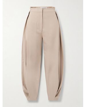 Loewe Cocoon Wide-Leg Cotton And Silk-Blend Twill Trousers - Natural