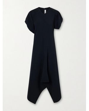 Victoria Beckham Draped Jersey Midi Dress - Blue