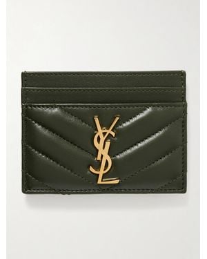 Saint Laurent Cassandre Kartenetui Aus Matelassé-Leder - Grün