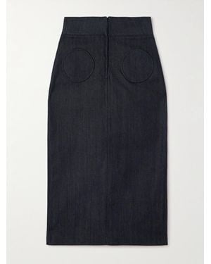 D'Estree Takashi Denim Midi Skirt - Blue