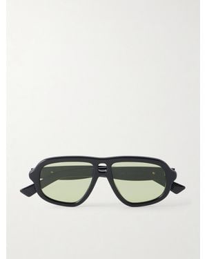Bottega Veneta Sophia Ribbon Aviator-Style Acetate Sunglasses - Green