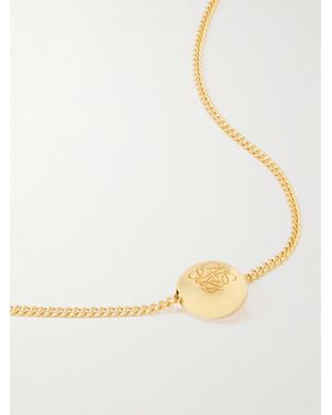 Loewe Anagram Pebble-Tone Necklace - Natural