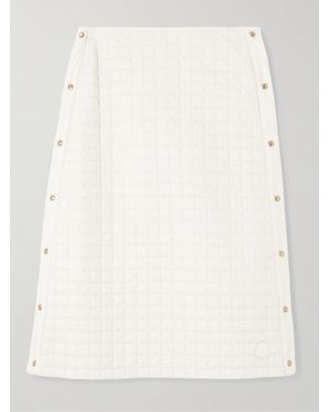 Moncler Quilted Shell Midi Skirt - Natural