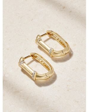 L'Atelier Nawbar Boeuy Lock 18-Karat Diamond Hoop Earrings - Natural
