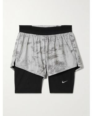 Nike Swift 2-In-1 Laufsport-Shorts Aus „Dri-Fit“-Material - Grau