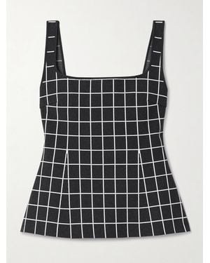 High Sport Inna Checked Cotton-Blend Tank - Black
