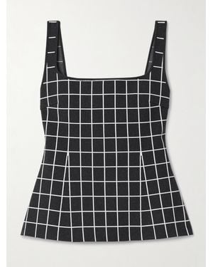 High Sport Inna Oberteil Aus Einer Karierten Baumwollmischung - Schwarz