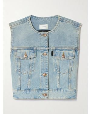 Haikure Judy Cropped Organic Denim Vest - Blue