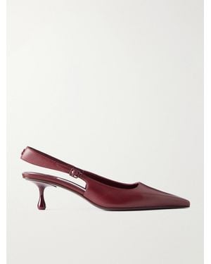 Jimmy Choo Amel 50 Leather Slingback Pumps - Red