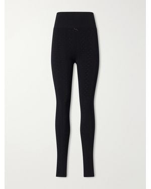 JW Anderson Pointelle-Knit Stretch-Jersey Leggings - Blue