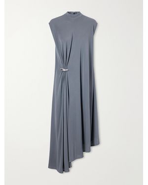 Bottega Veneta Embellished Crepe-Jersey Midi Dress - Blue
