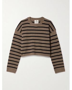 Denimist Cropped Striped Cotton-Blend Jumper - Brown